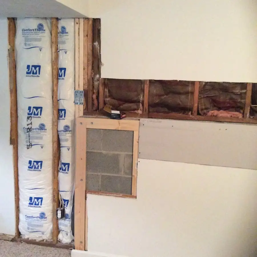 Wall insulation replacement during Basement Flood Cleanup in Kenai